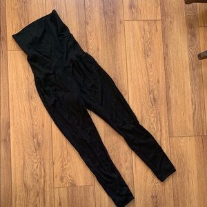 Wool high-waisted black leggings